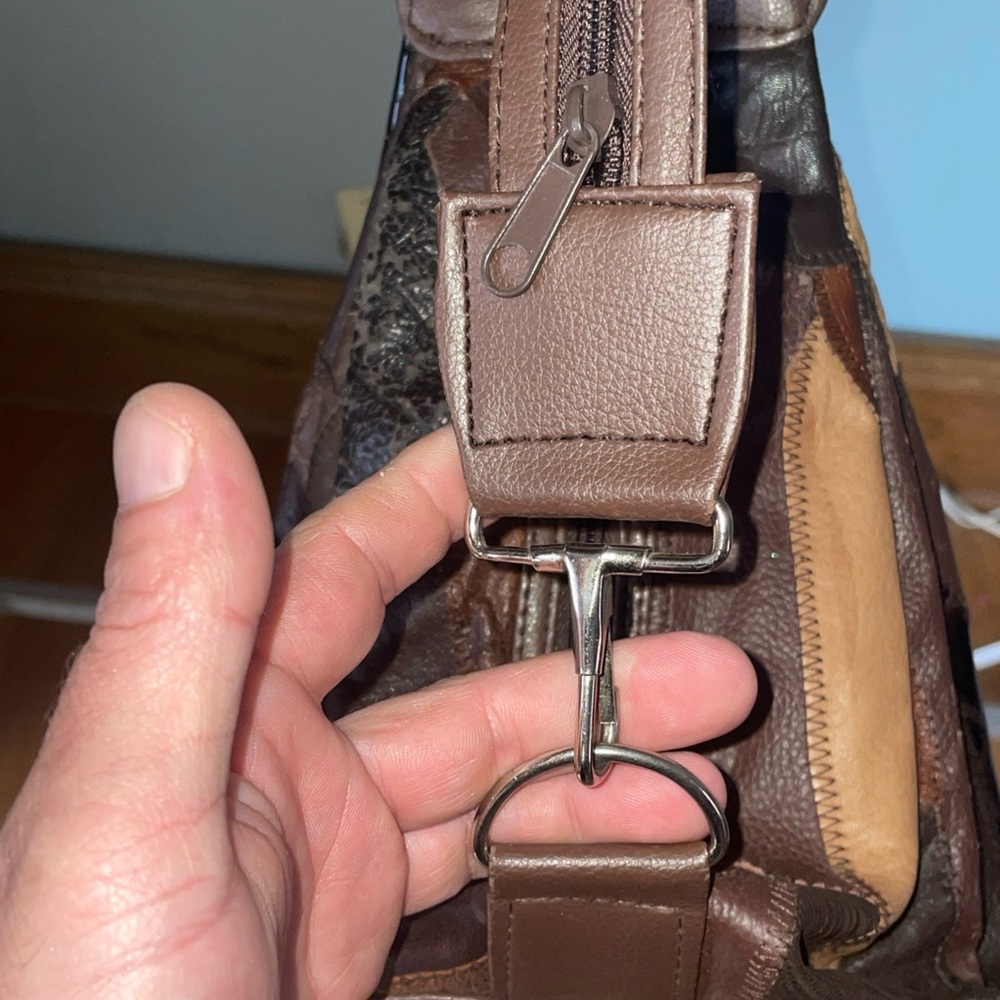 Patchwork Leather Sling Bag - image 8